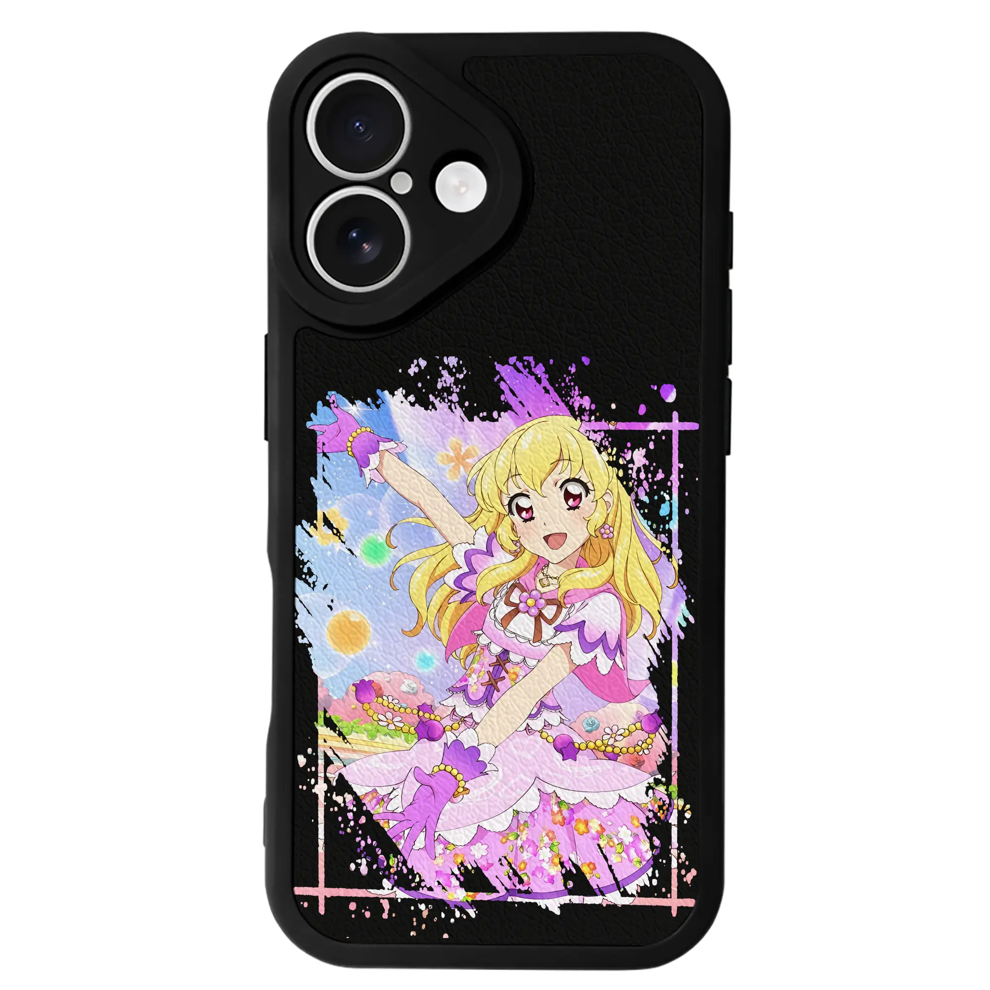 アイカツ グッズ 星宮 いちご - IPhone 16シリーズ対応 ・ シリコンスマホケース ・ レザー調 ・ 高精度フィット ・ 耐衝撃 ・ ワイヤレス充電対応 ・ 精密カット